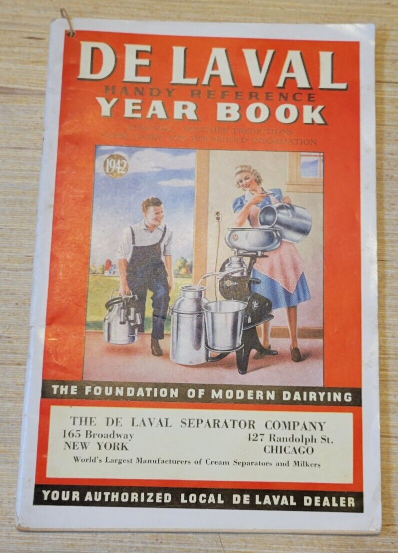 1942 DE LAVAL Cream Separators Milkers YEAR BOOK Almanac Livestock Diseases Book