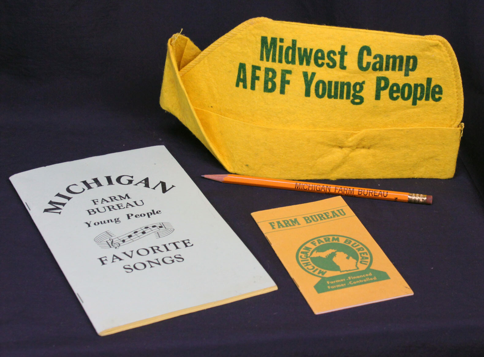 Vtg Farm Bureau Young People Midwest Camp Hat Song Book Tablet 1956 AFBF Pencil