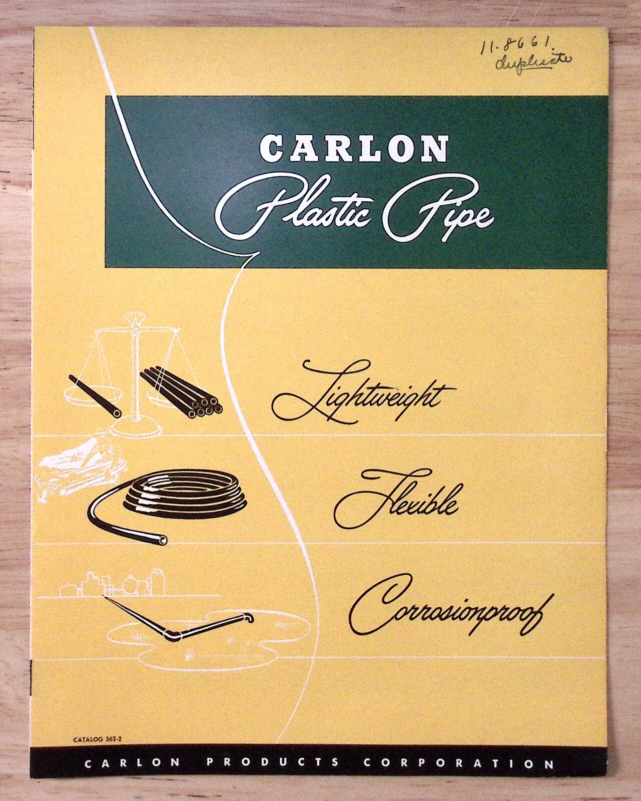 1950s Carlon Plastic Pipe Well Casing Brochure Carlon Products Corp Cleveland OH