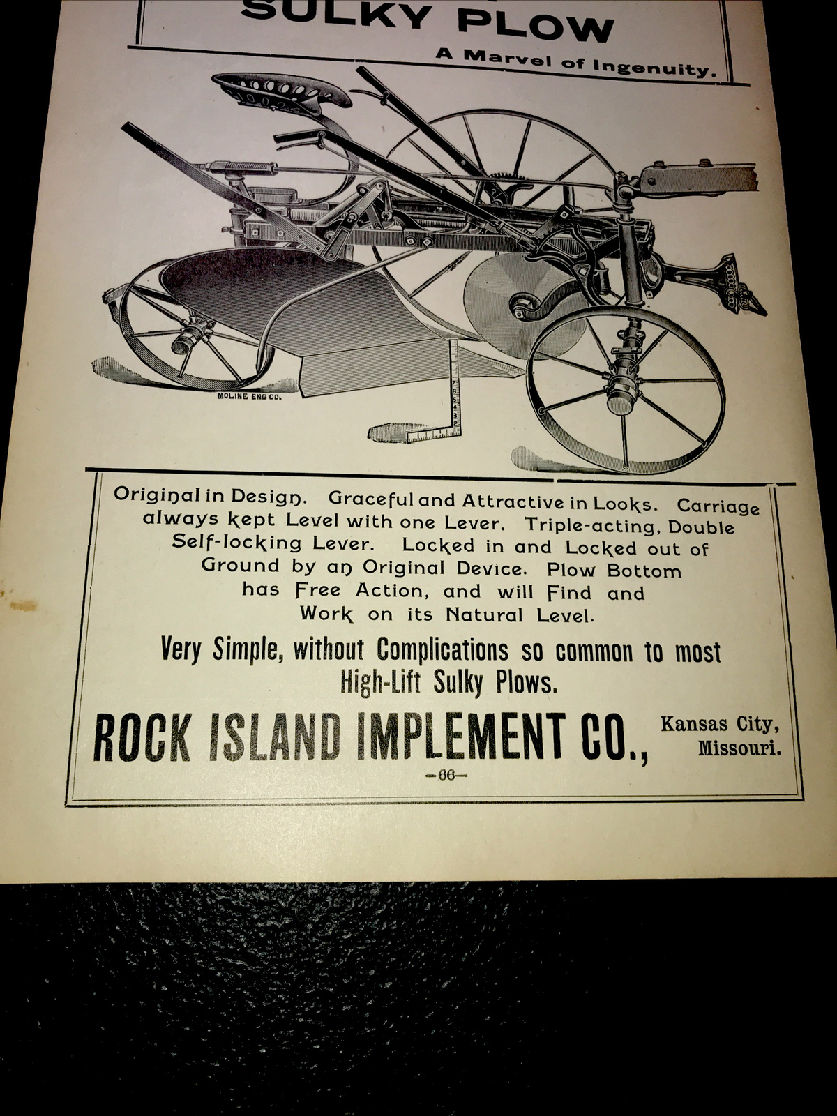 1898 Rock Island Plow Farm Advertising – Kansas City – Missouri