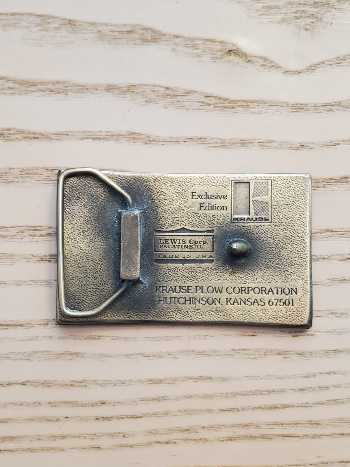 Krause Plow Corp Follow The Leader Pull A Krause Brass Belt Buckle Exclusive Edn