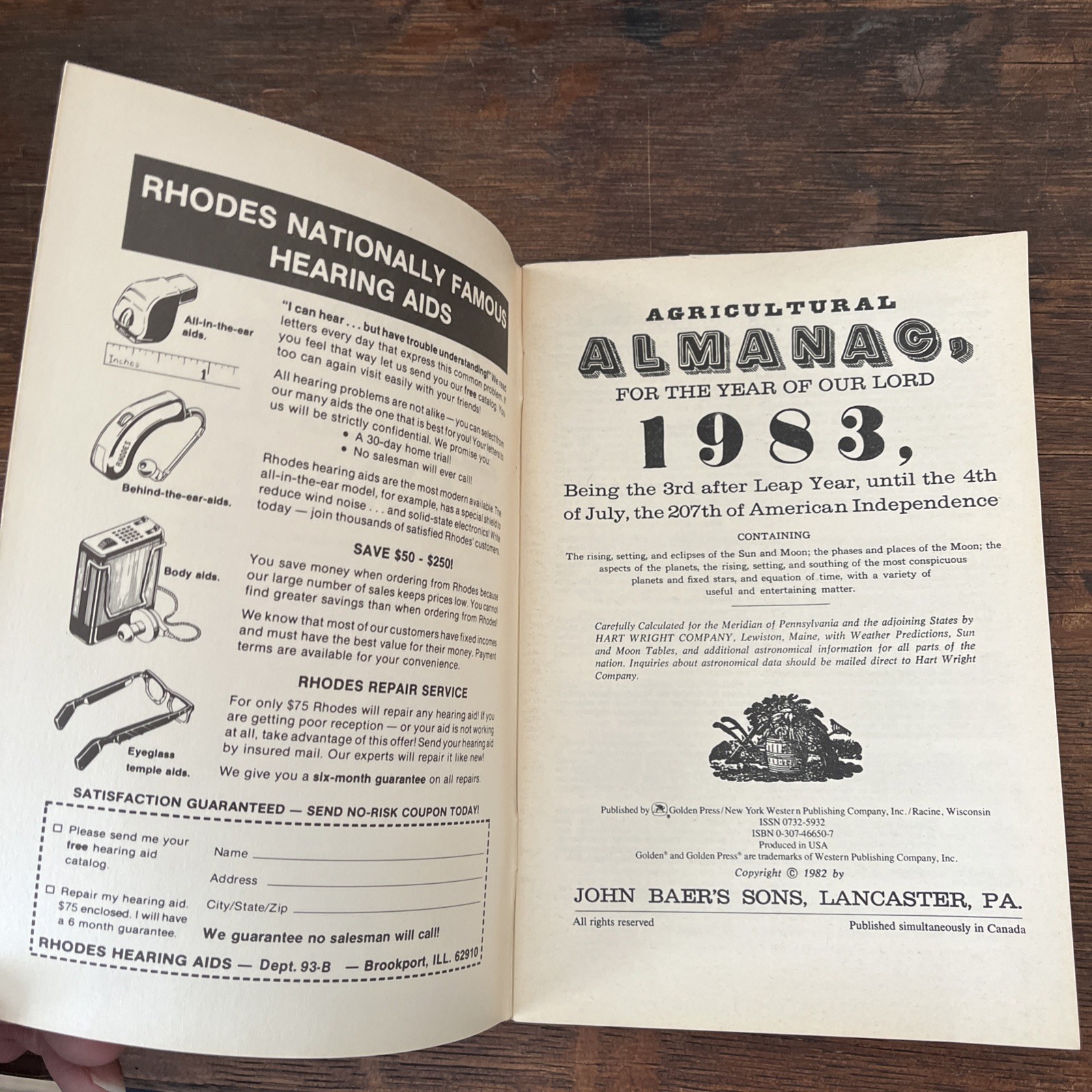 Baers 1983 Agricultural Almanac Long Range Weather Forecasts Farmer Guide City