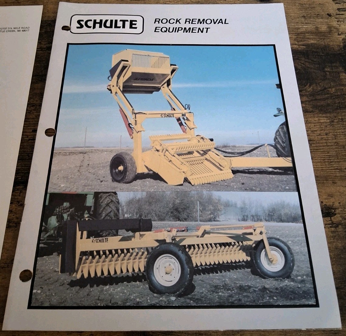 Schulte Rock Removal Equipment Brochure And Price List