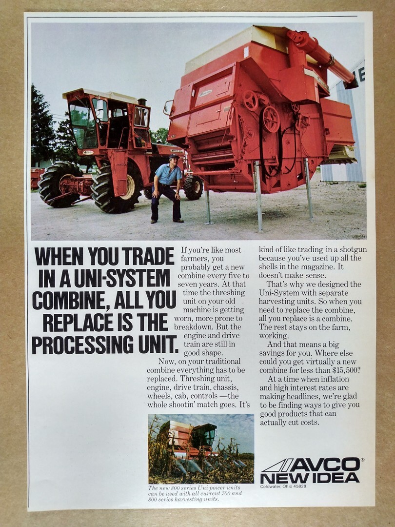 1981 Avco New Idea Uni-System vintage print Ad