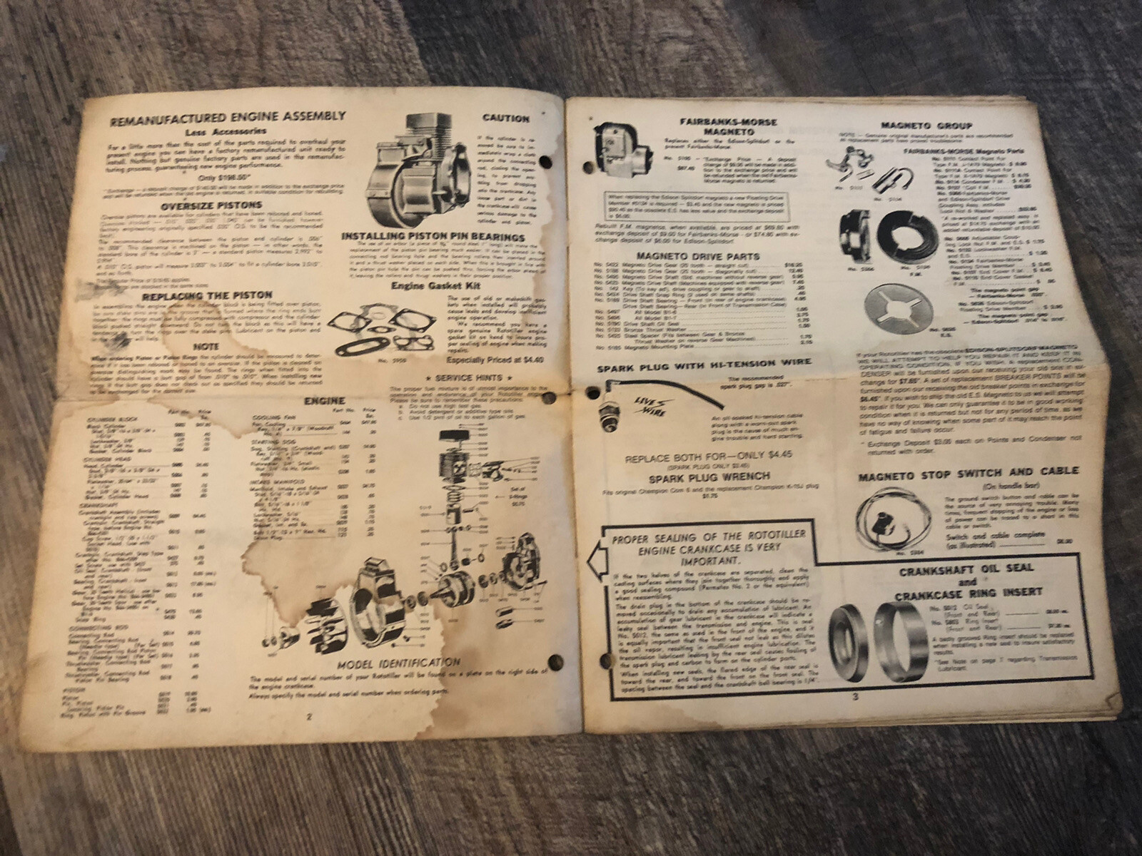 1983 Frazer Farm Equipment Co. Parts Catalog Price List – Rototillers