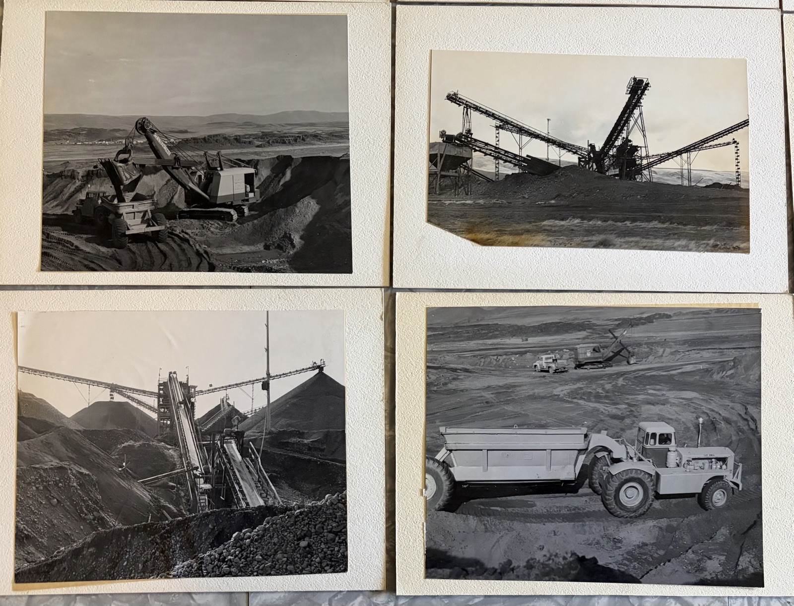 24 VINTAGE PHOTOS MINING INDUSTRIAL SITE MANITOWOC CATERPILLAR EQUIPMENT AT WORK