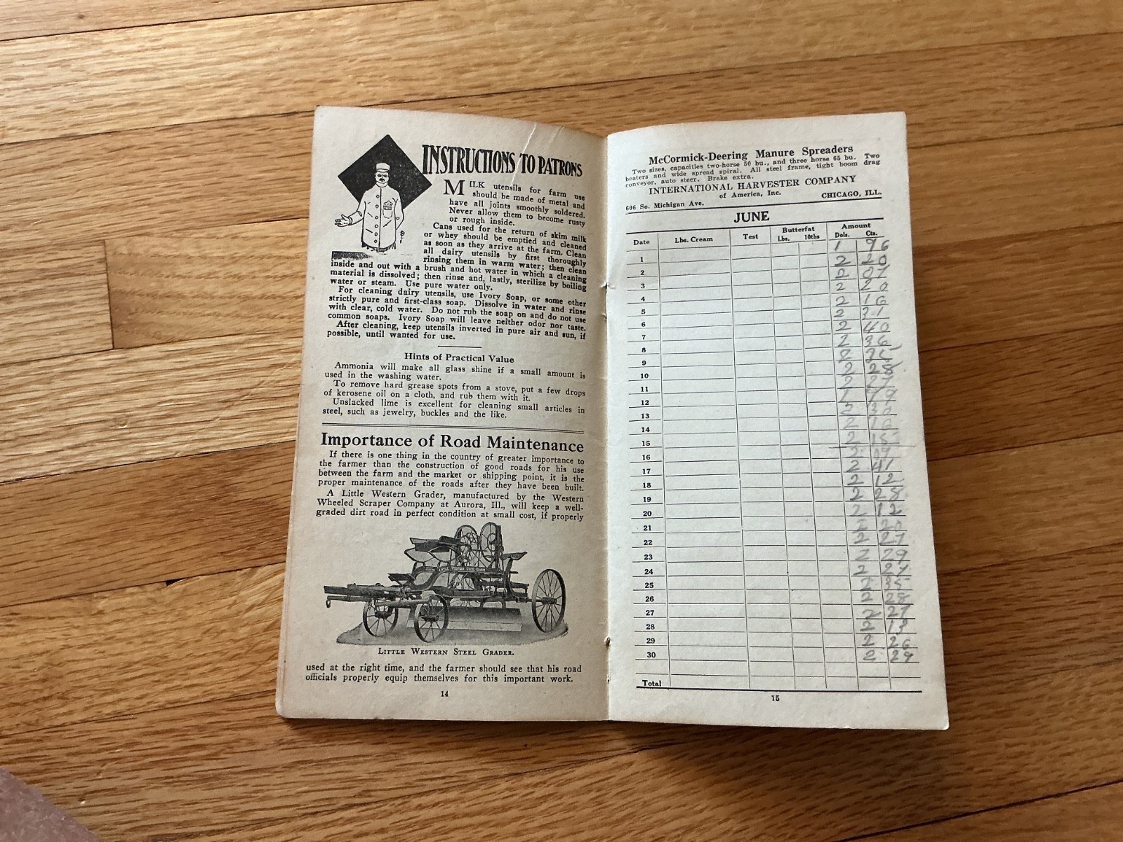 Vtg, 1956 Farm Acct. Record Book – Citizens State Bank, Green Isle, Minnesota