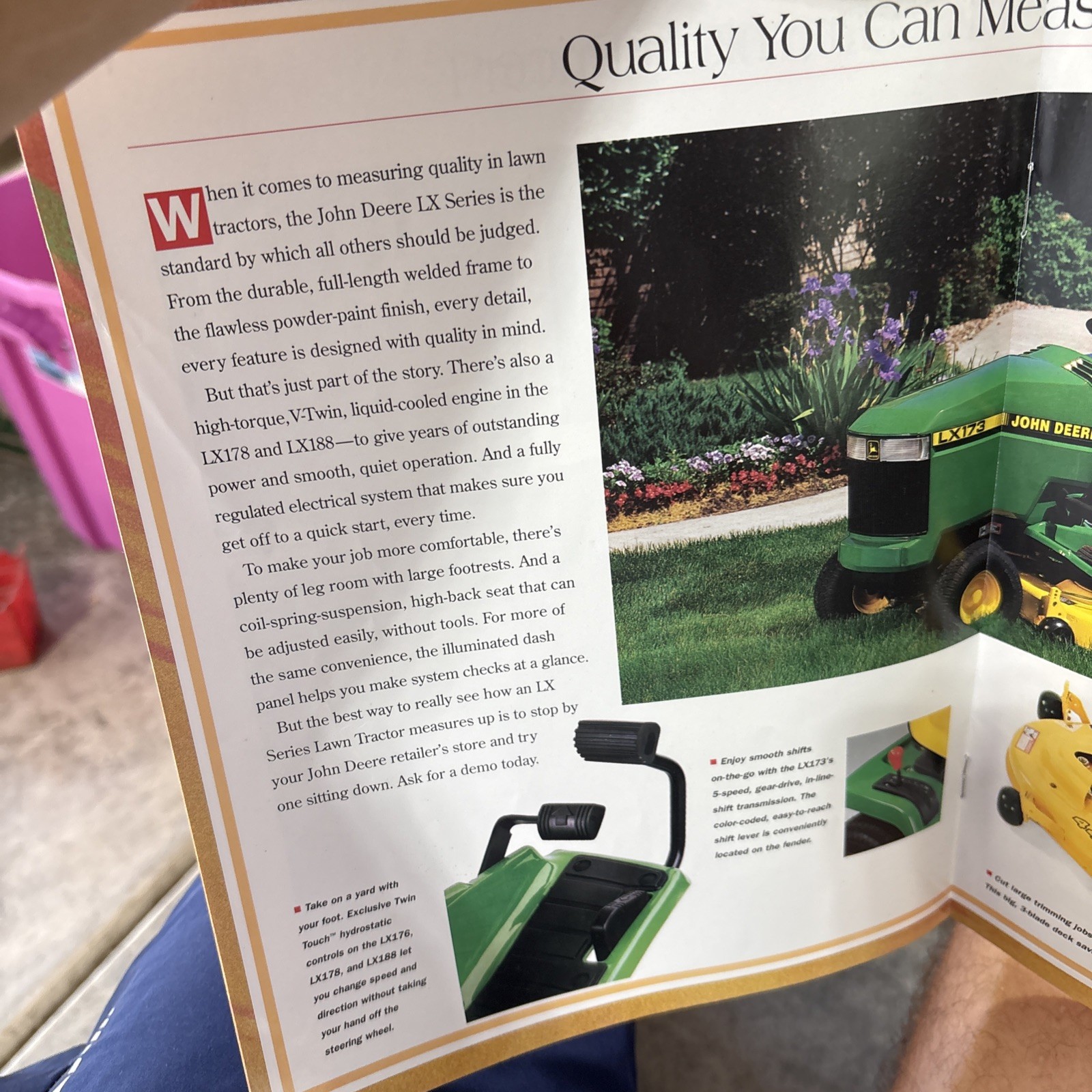 John Deere Lawn Tractor Front Mower Walk Behinds for 1996 Brochure FCCA
