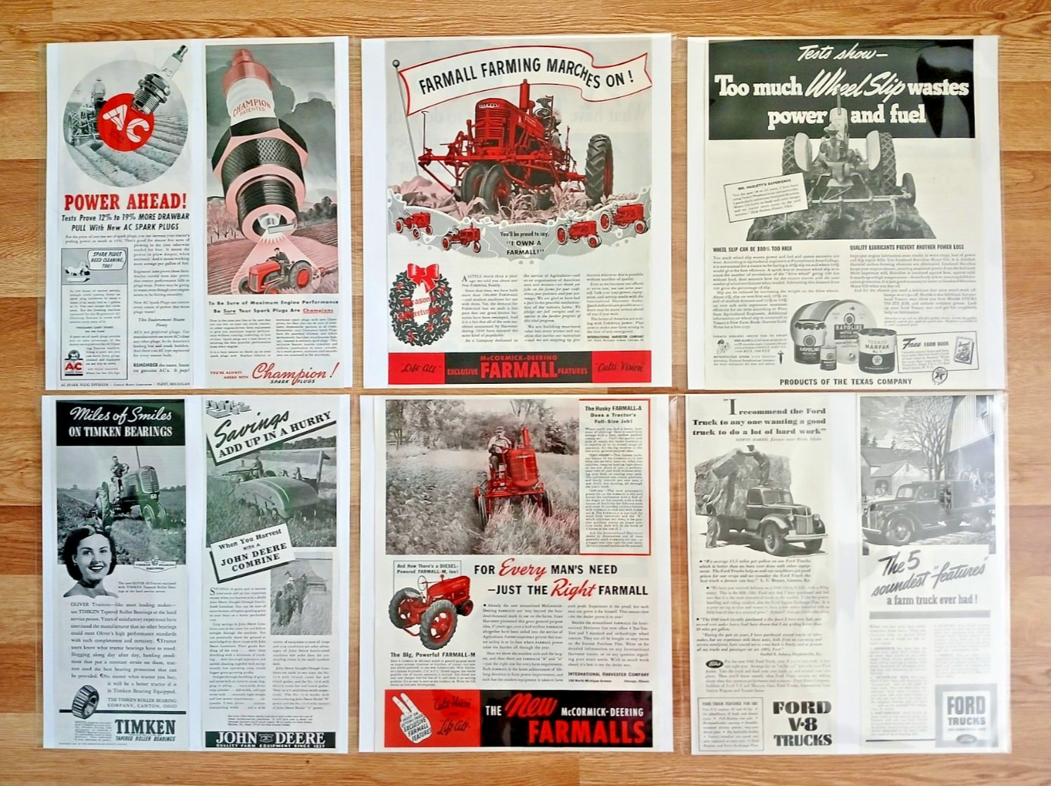 Nine Vintage 1930s & 1940s Agriculture Farming & Tractor Print Ads