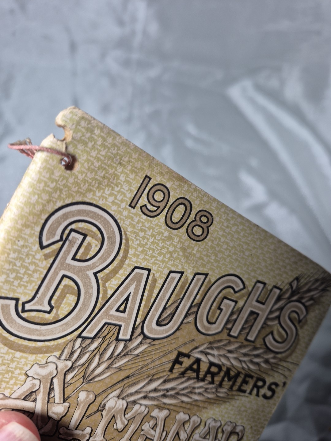 1908 Farmers Almanac Baugh Sons Co Fertilizers Agriculture Water Damage