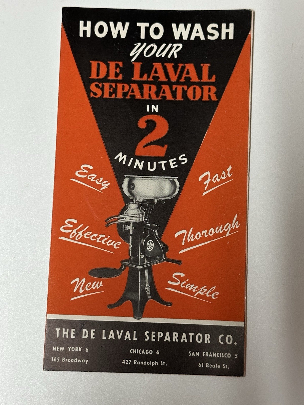 1950&rsquo;s De Laval How to wash your separator in 2 minutes pamphlet (22A)