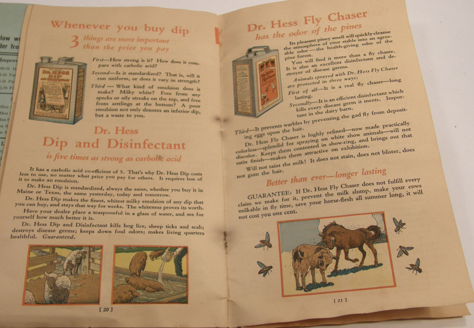 VINTAGE 1927 DR HESS CATALOG ASHLAND OHIO LIVESTOCK POULTRY PIGS COWS REMEDIES