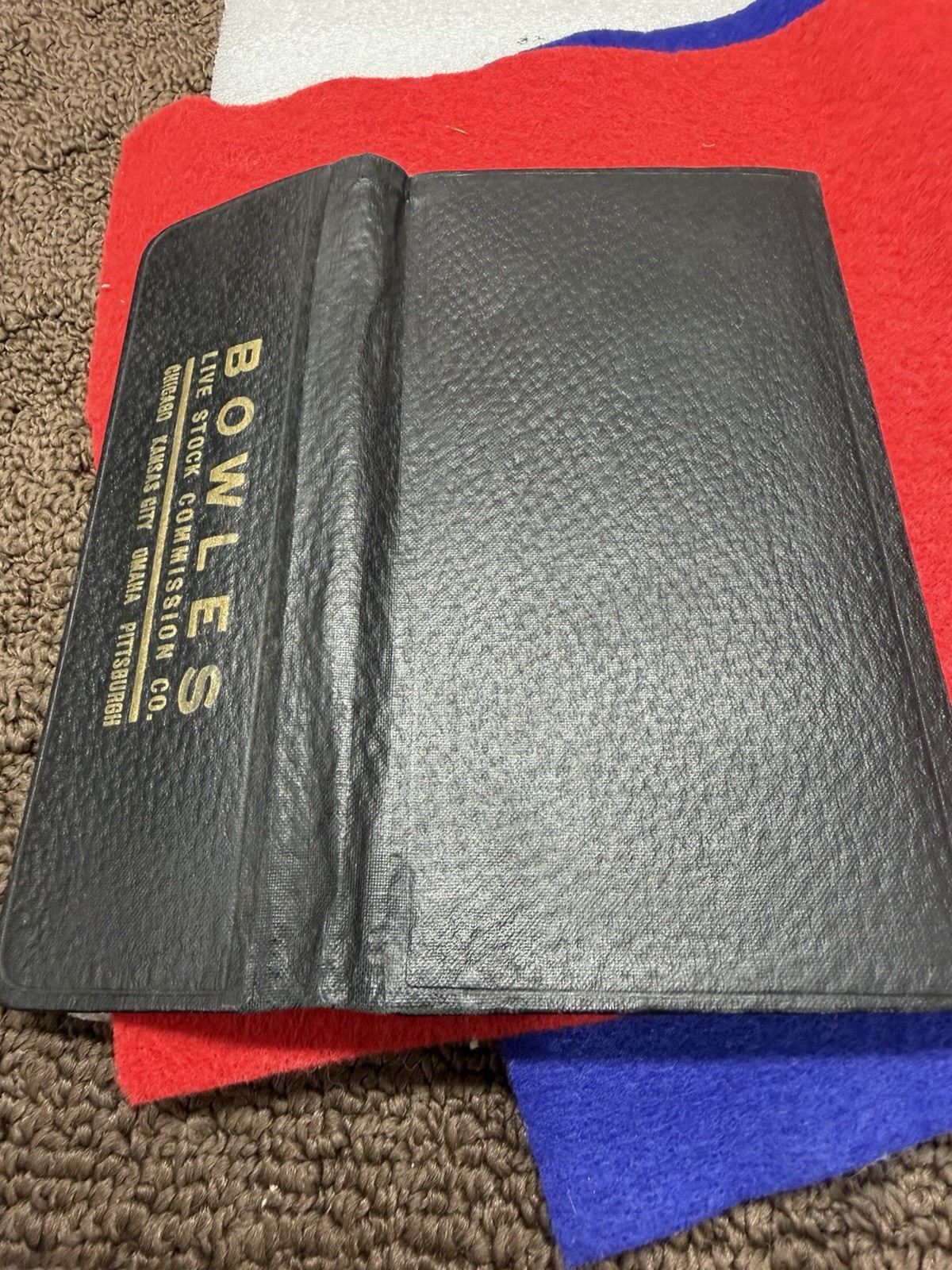 Vintage 1913 Bowles Livestock Commission Company Pocket Note Pad Leather