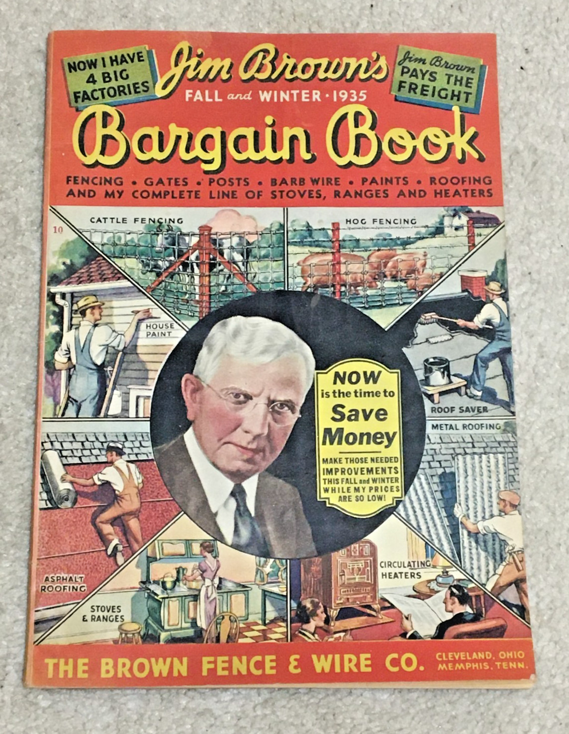 Vntg 1935 Jim Brown&rsquo;s Bargain Book Catalog, Tools Fence Heater Range Paint Roof