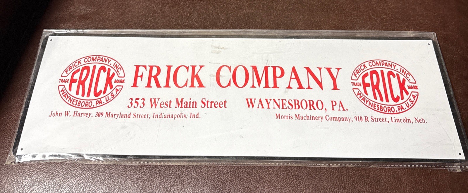 Frick Company Machinery & Tractors Marquee New Metal Sign: 6&Prime; x 18&Prime;