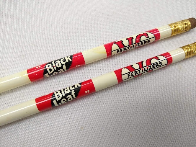 Lot of 2 vintage Black Leaf insecticide / VC fertilizers advertising pencils