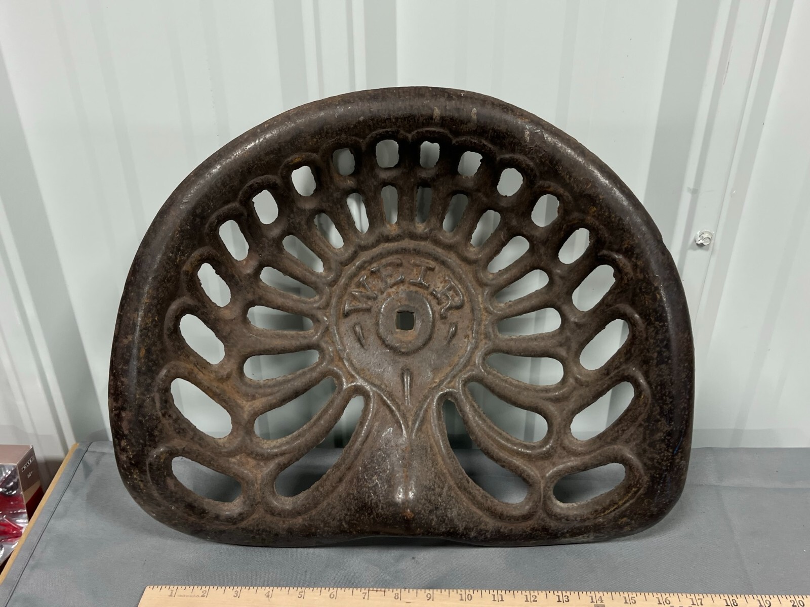 Vintage WEIR Cast Iron Seat Implement Equipment Mower Plow