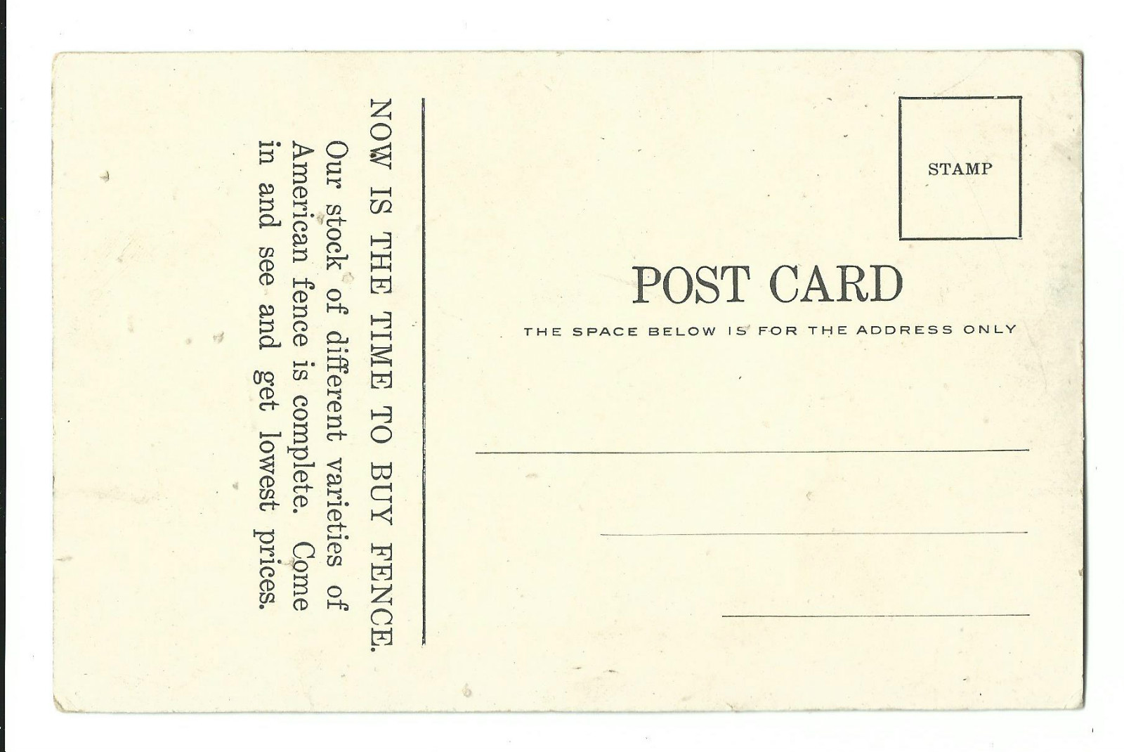Old Advertising Postcard American Fence American Steel Wire Fall Roadside Scene