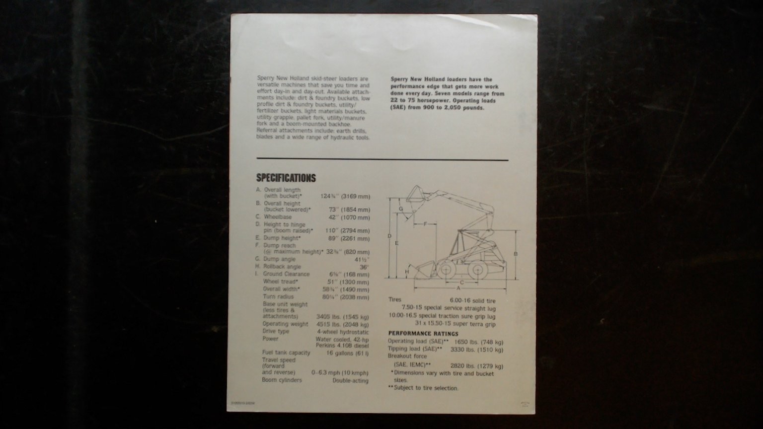 Sperry New Holland Skid-Steer Loader L-555 Brochure Vintage Agriculture