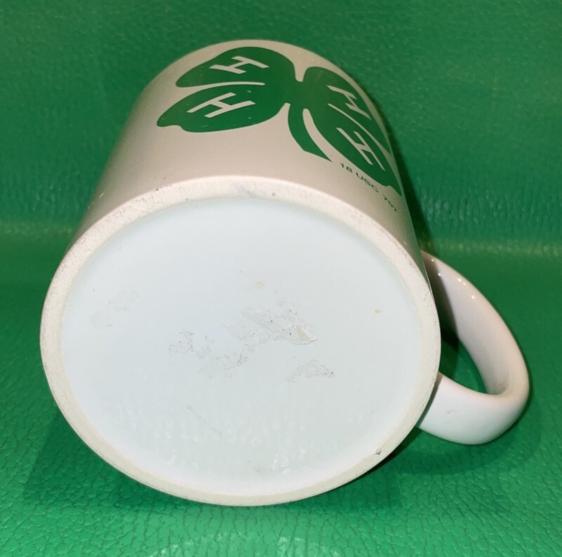 4H Club Coffee Cup Mug 4 H Green Four Leaf Clover