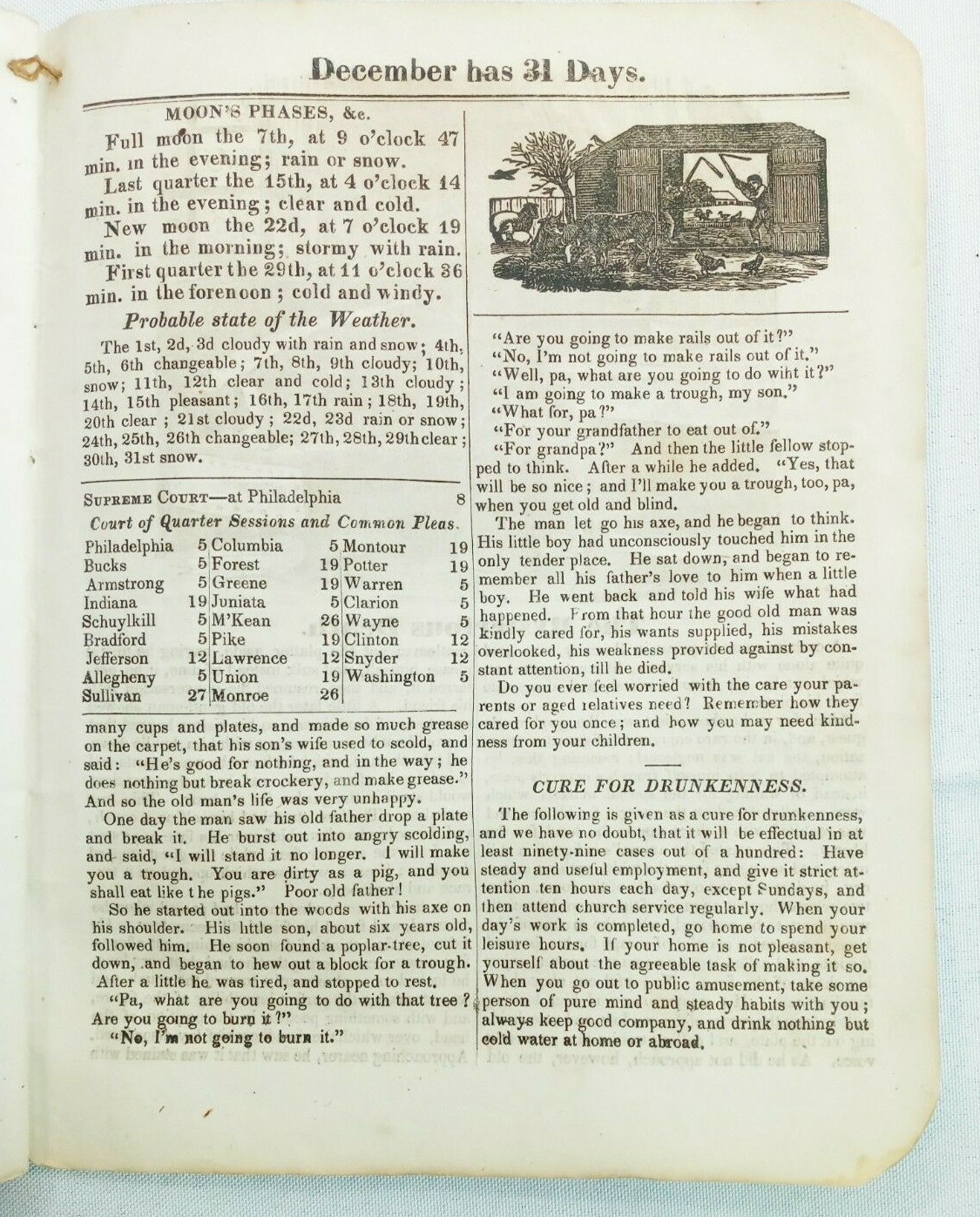 Vintage 1870 John Bear Baer&rsquo;s Agricultural Almanac Lancaster PA Antique Farmers