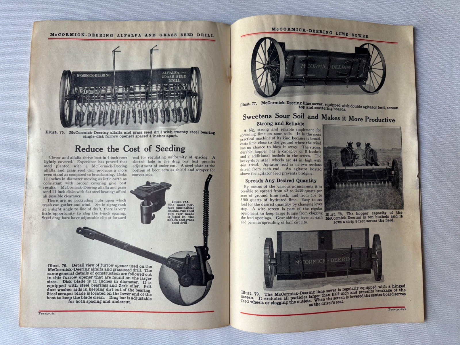 Antique McCormick-Deering Grain Drills Catalog Circa 1931 Great Illustrations