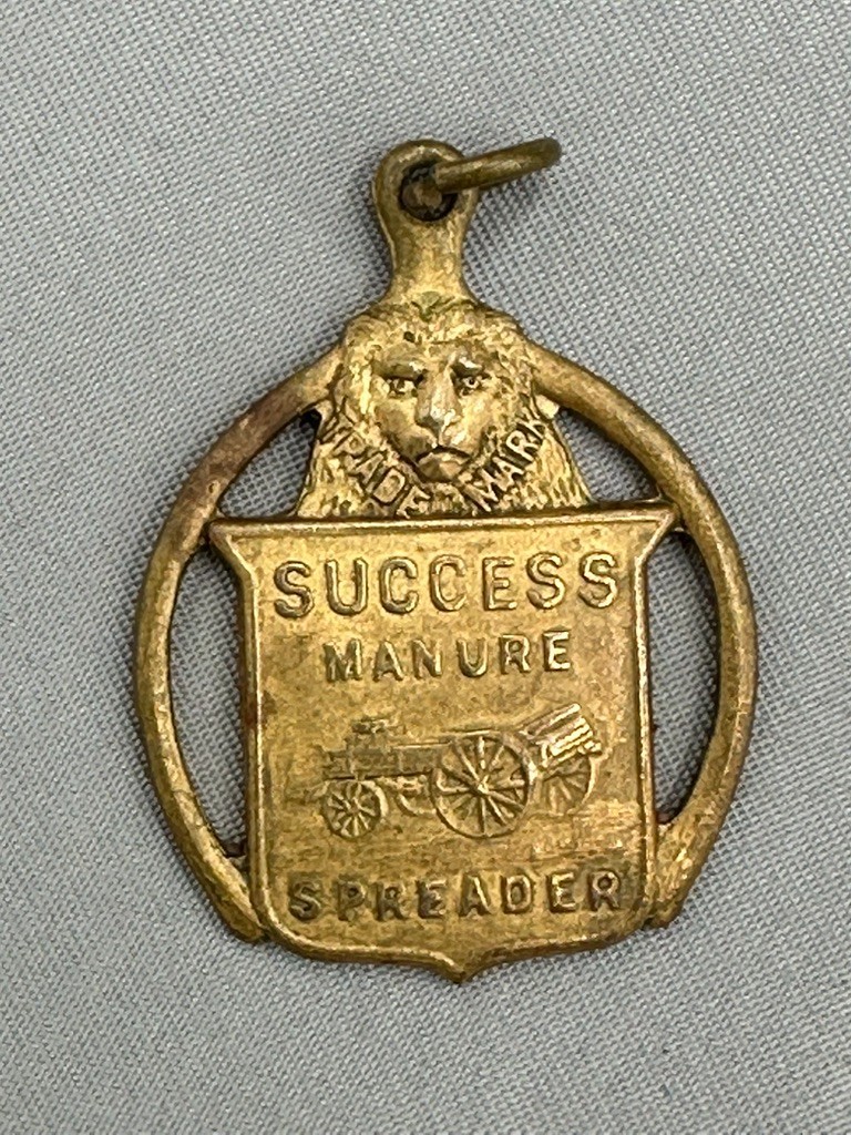 Antique The Success Manure Spreader Watch Key Fob Kemp Burpee Farm Advertising