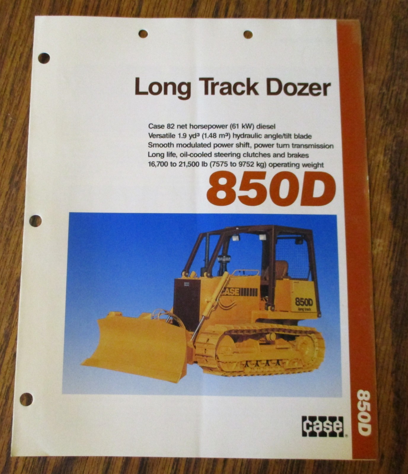 *Case 850D Dozer Crawler Sales Brochure Literature Ad CE42590 Dated 1991