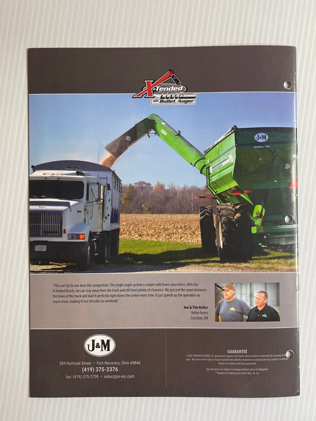 J&M X-Tended Reach Grain Carts Sales Brochure *2010s* (Showroom Sales Book)