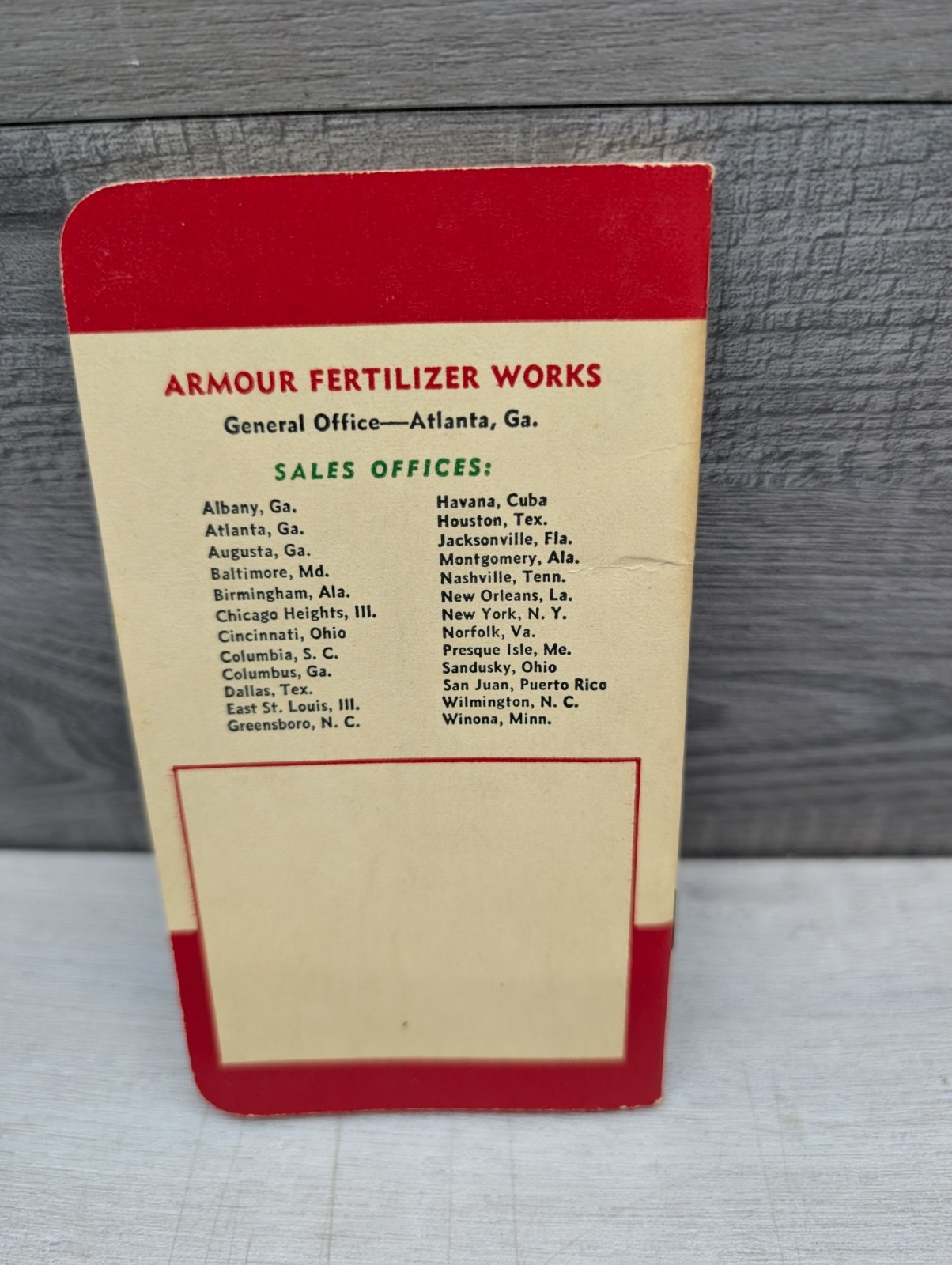 1952-1953 Armour&rsquo;s Fertilizer & Vertagreen Plant Food Pocket Notebook Calendar