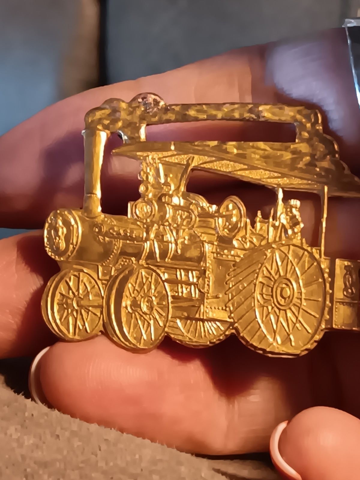 Case Steam Engine Watch Fob Advertisement Promotion Antique