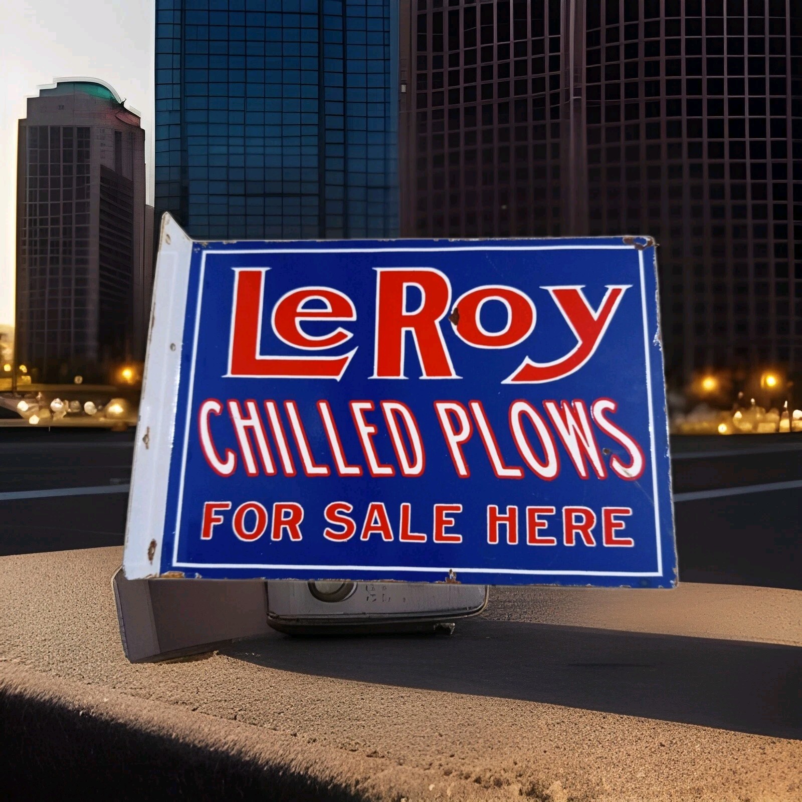 Double Side Le Roy Chilled Plows for Sale Here 34×25 cm Steel Plate Vintage Mod