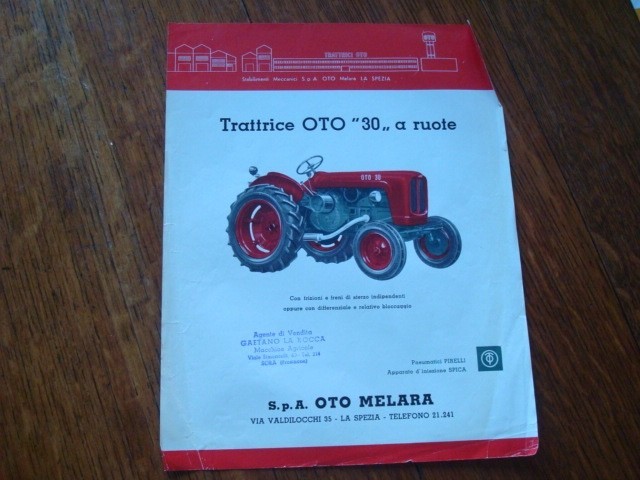 Italian Tractor Trattrice OTO 30 Vintage Leaflet, One Page, Two Sides