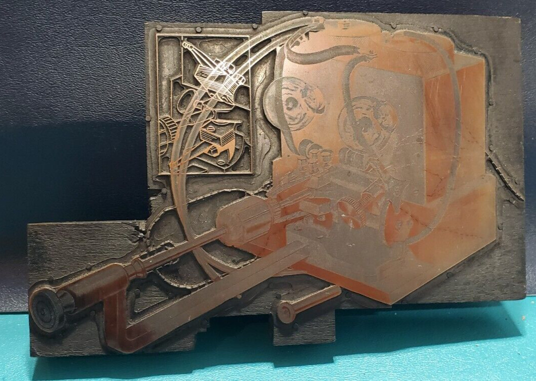 Vintage P.E. CHAPMAN Electric Milling Machine Copper PRINTING PLATE Block