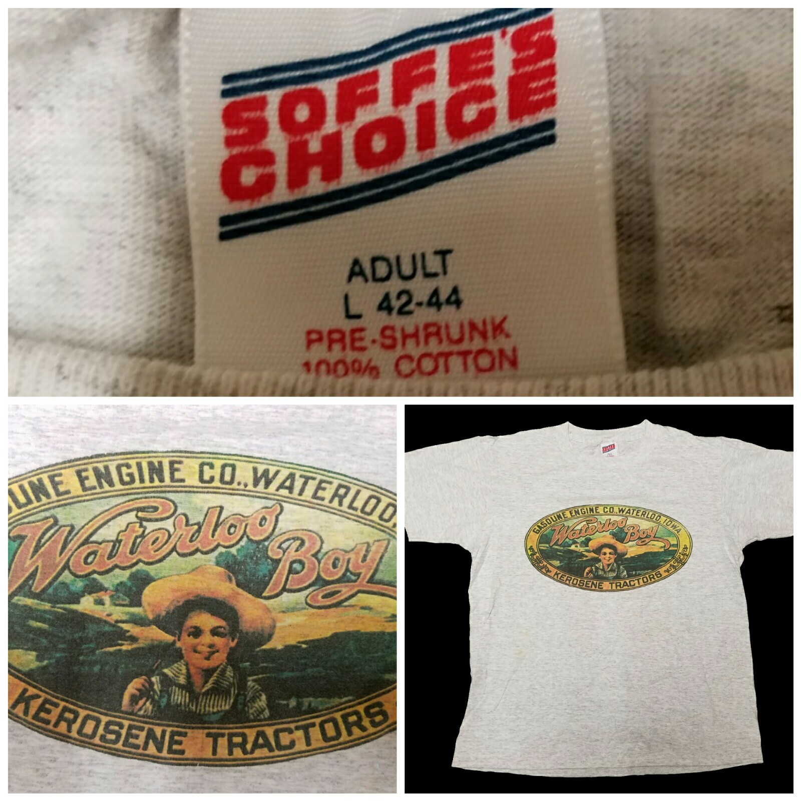 WATERLOO GASOLINE ENGINE CO. WATERLOO BOY vintage shirt size large