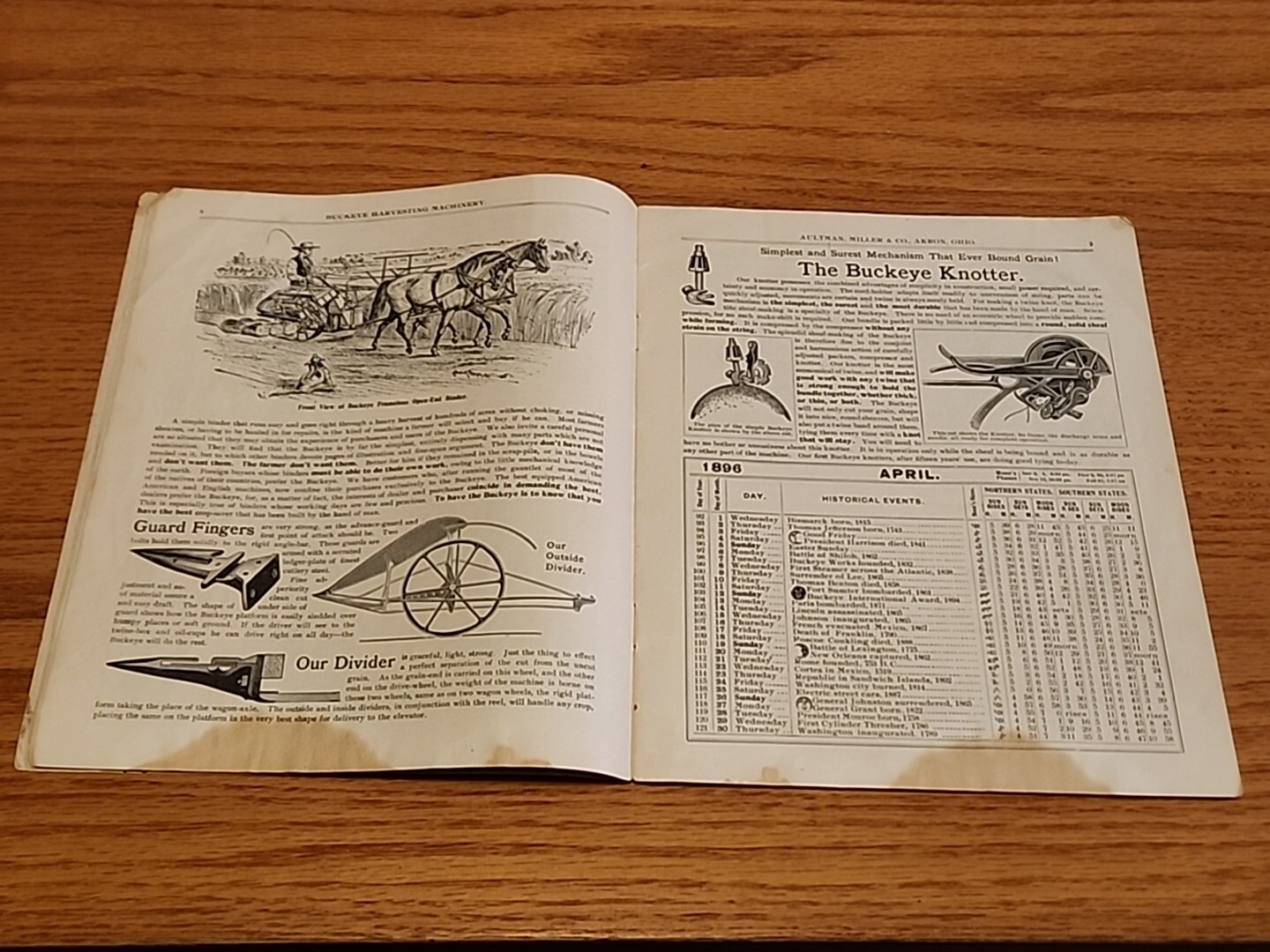 1896 Buckeye Harvesting Machines Aultman Miller Co Catalog Farm Implements