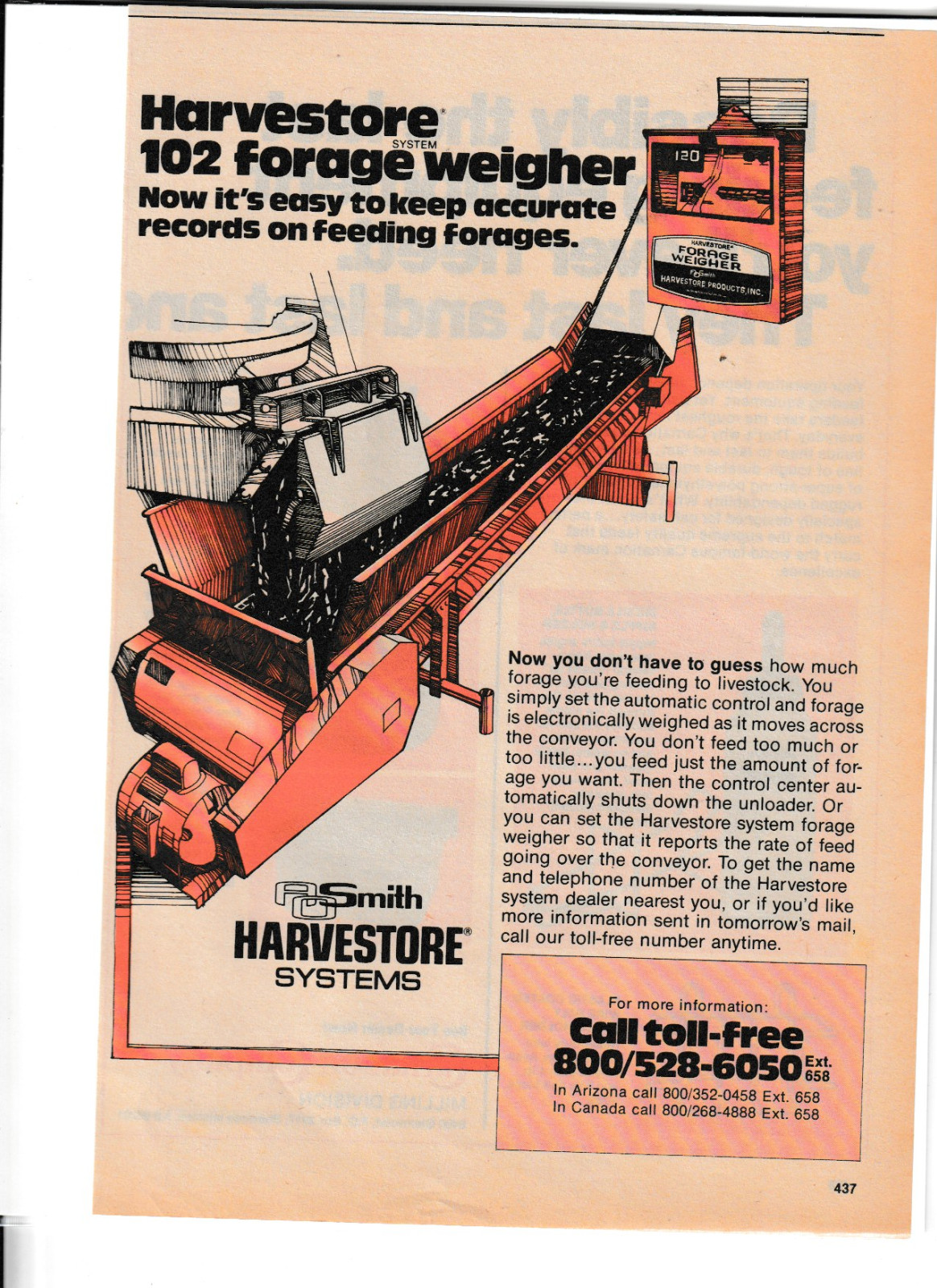 Original 1979 Harvestore 102 Forage Weighter Magazine Ad