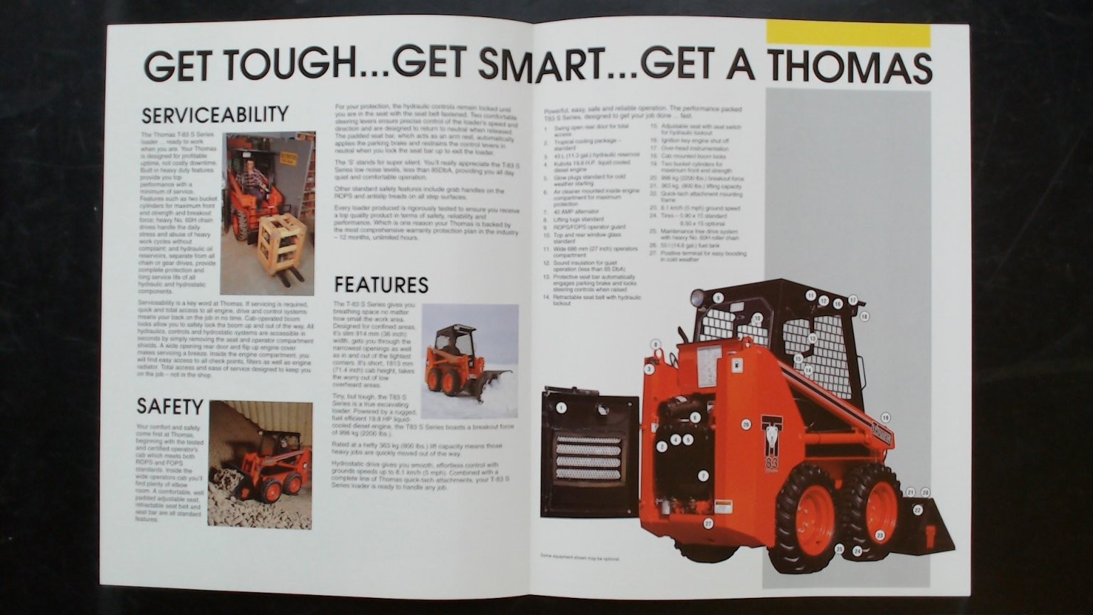 Thomas T-83 Skid-Steer Loader Brochure Vintage Agricultural Equipment