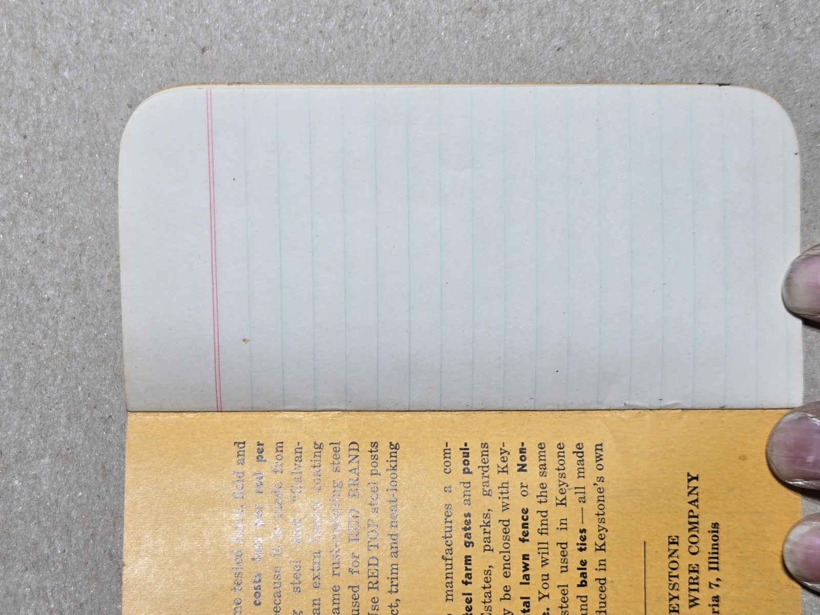 Red Brand barbed wire advertising booklet by Keystone Steel & Wire, c. 1963 Note