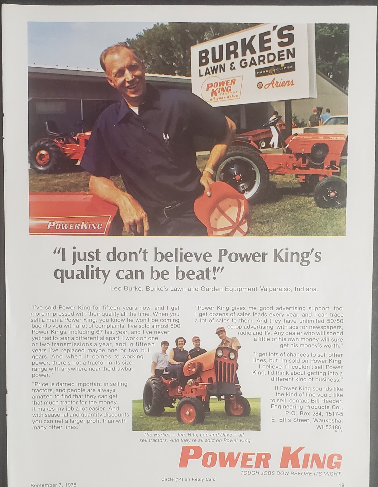 Power King 3 Pages of Magazine Ads 1977 1978 and 1980