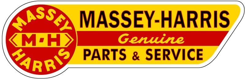 Massey Harris Tractors Genuine Parts & Svc. NEW Sign: 28&Prime; Wide Diecut USA STEEL