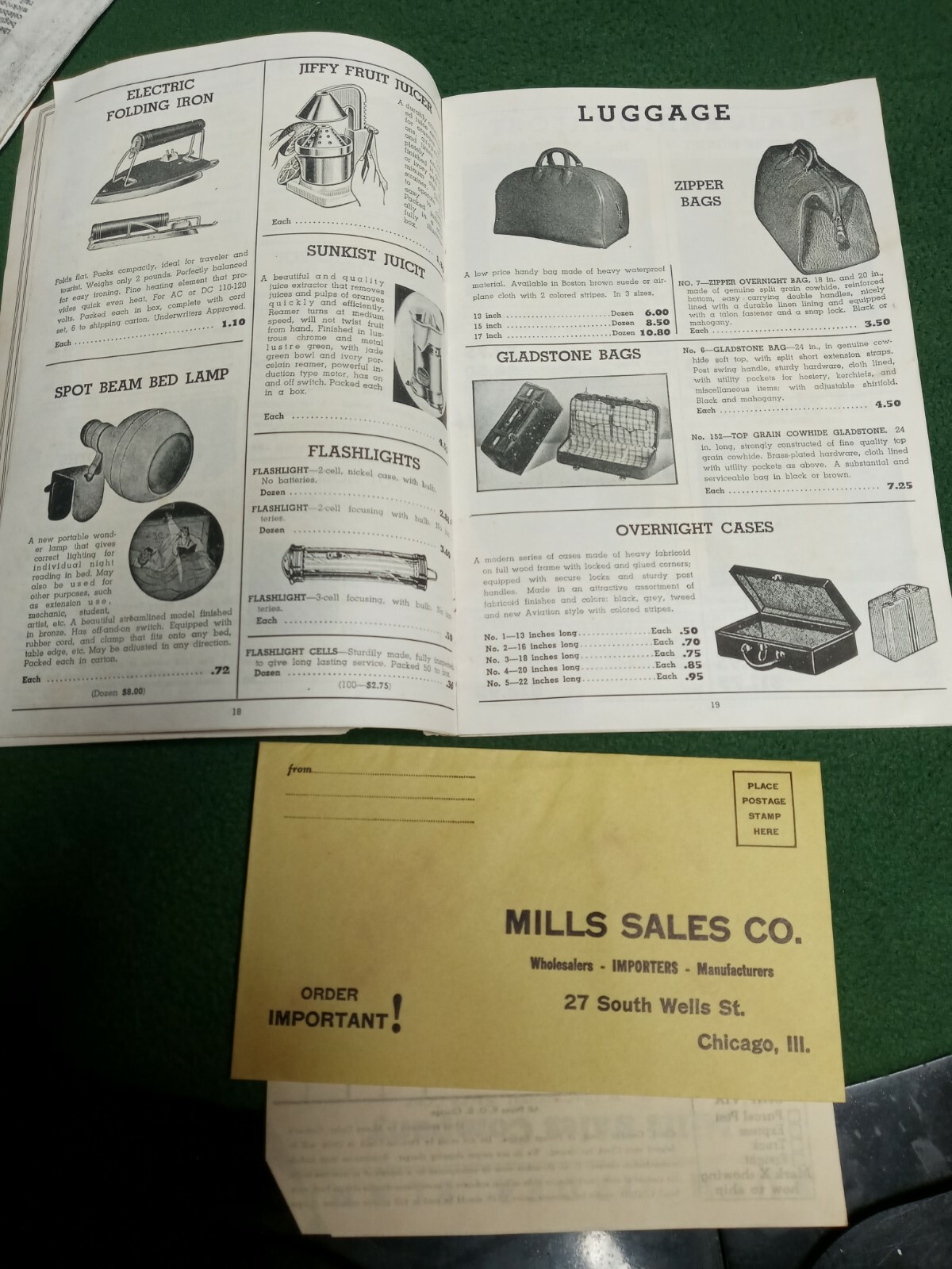 Original 1939 Spring An Summer Bulletin Mills Sales Co. Pamphlet