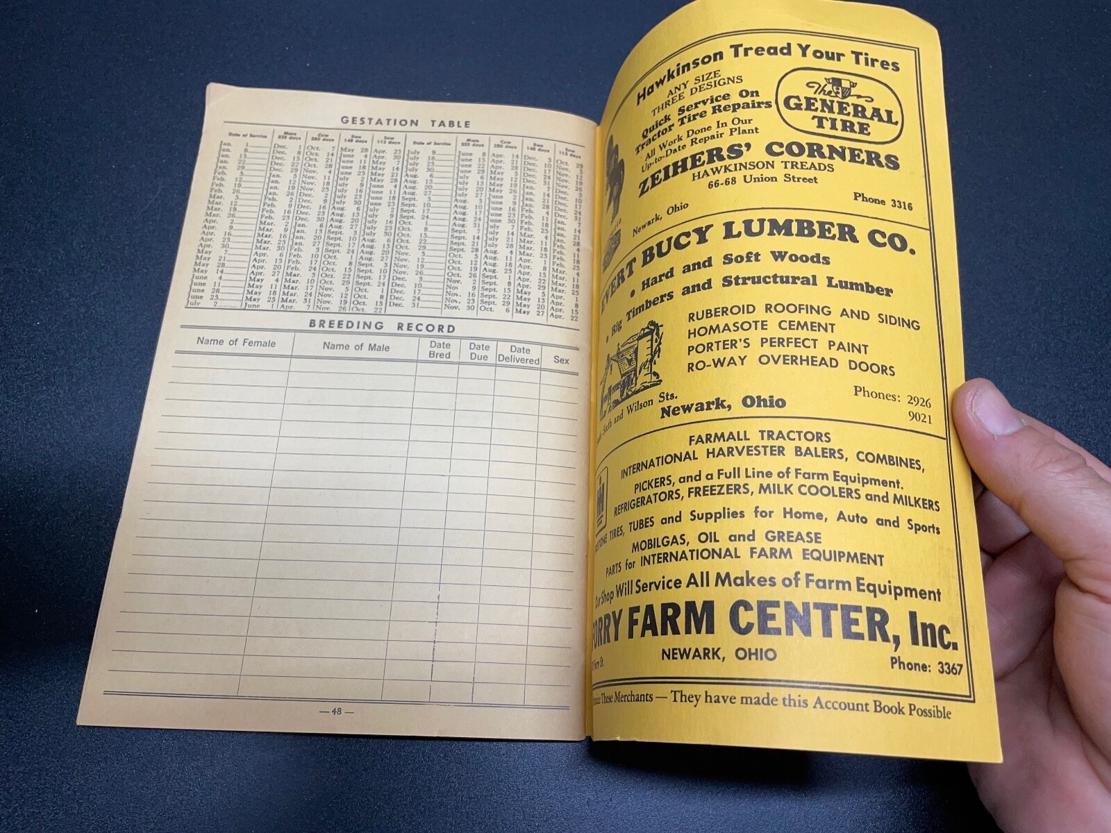 Licking County Ohio Farm Account Book & Income Tax Record 1954 Booklet Unused
