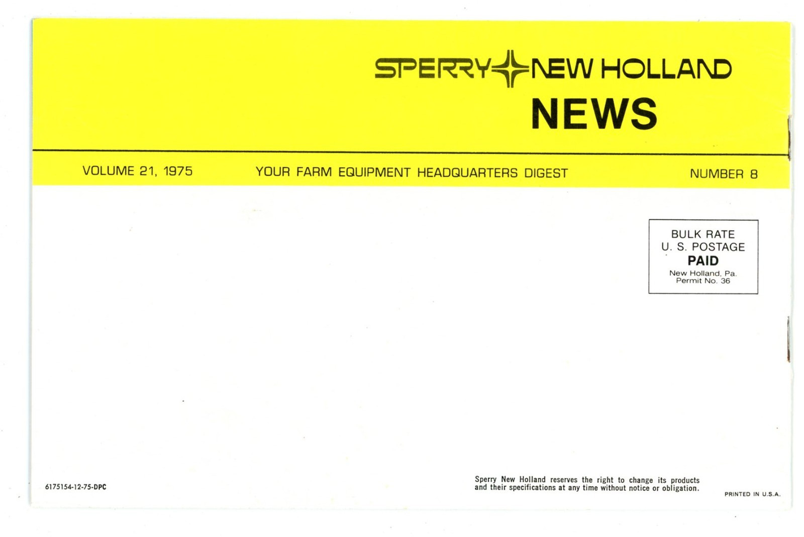 New Holland Equipment 1975 Buyers Guide vol 21 no 8