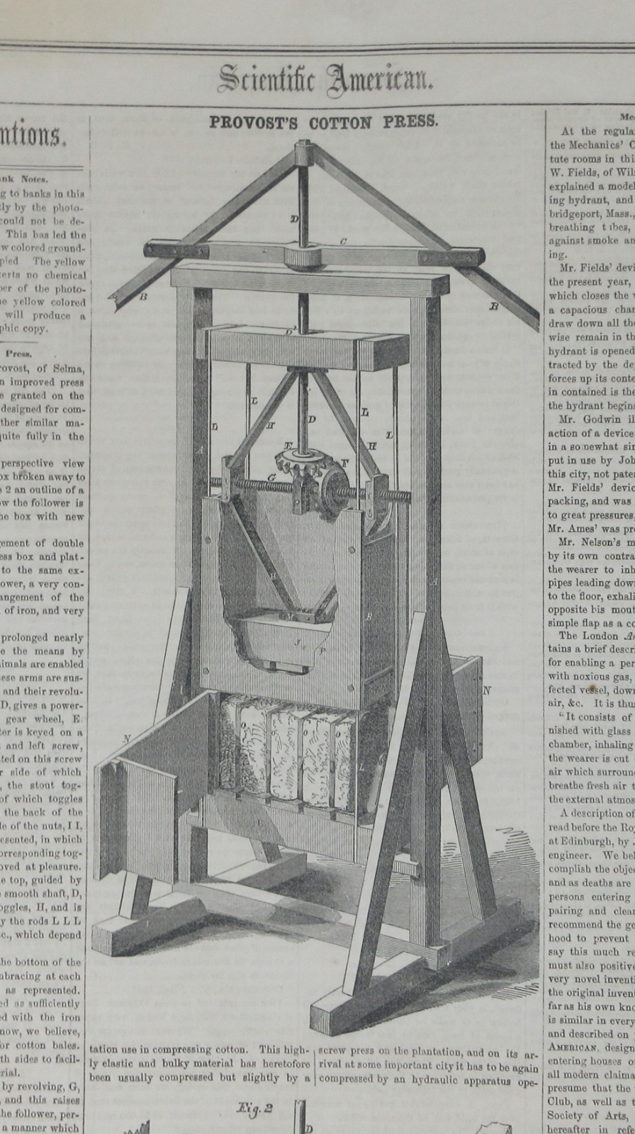Antique Farm Tools Windmill Seed Planter Cotton Baler Scientific American 1857
