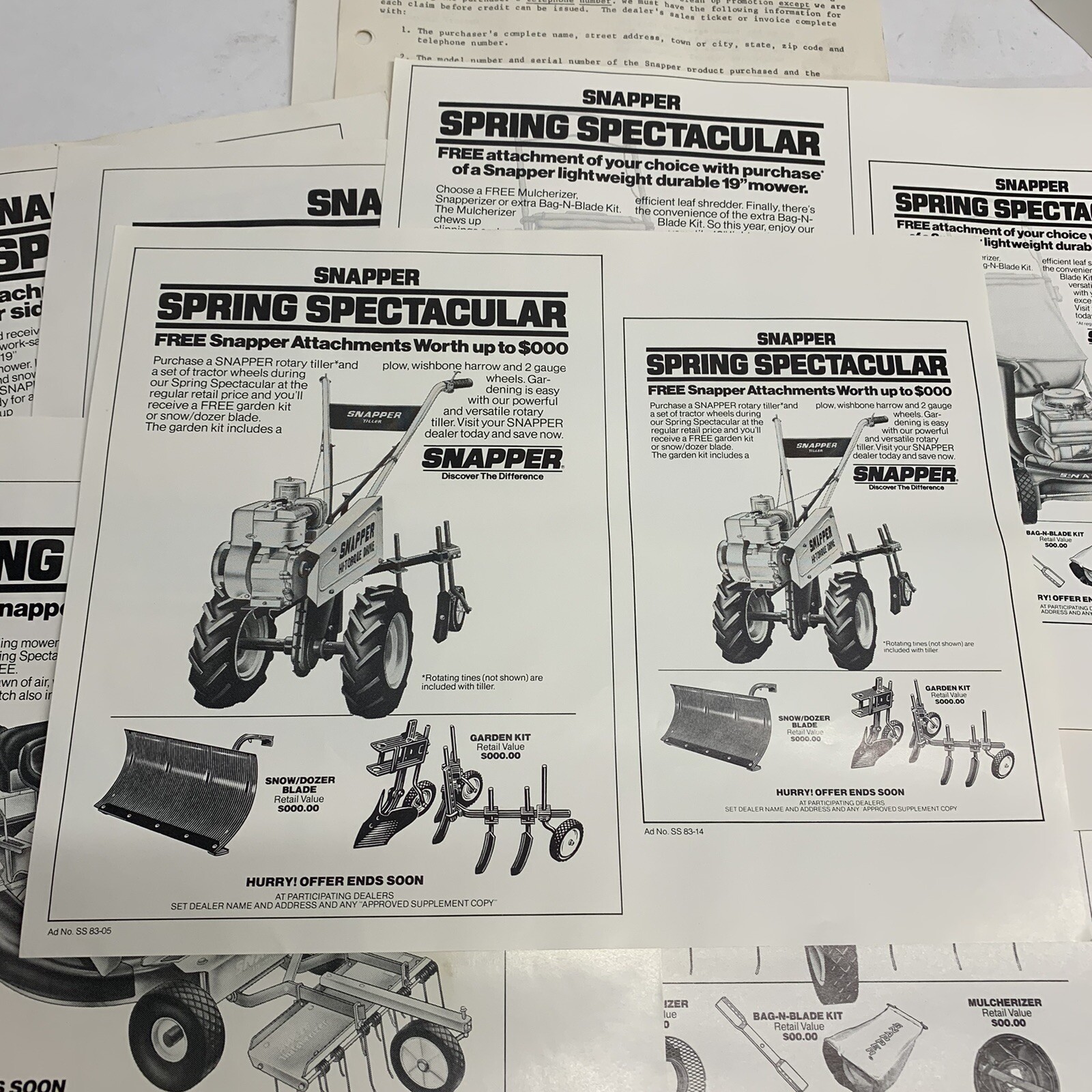 1983 Print Ads of Snapper Tractor Mower And Tiller Radio Ads Vintage Rare