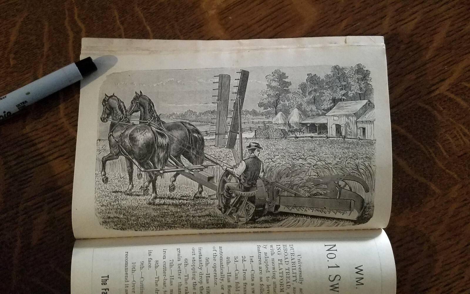 1882 Wm Anson Wood Harvesting Machine Mower Reaper Youngston Catalog Brochure