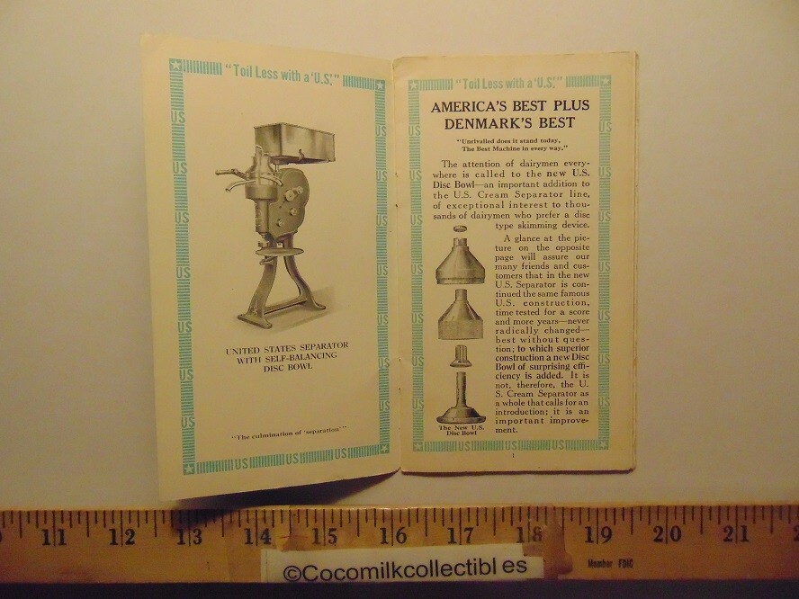 Vintage Vermont Farm Machine CO U.S Cream Separator Brochure Bellows Falls VT