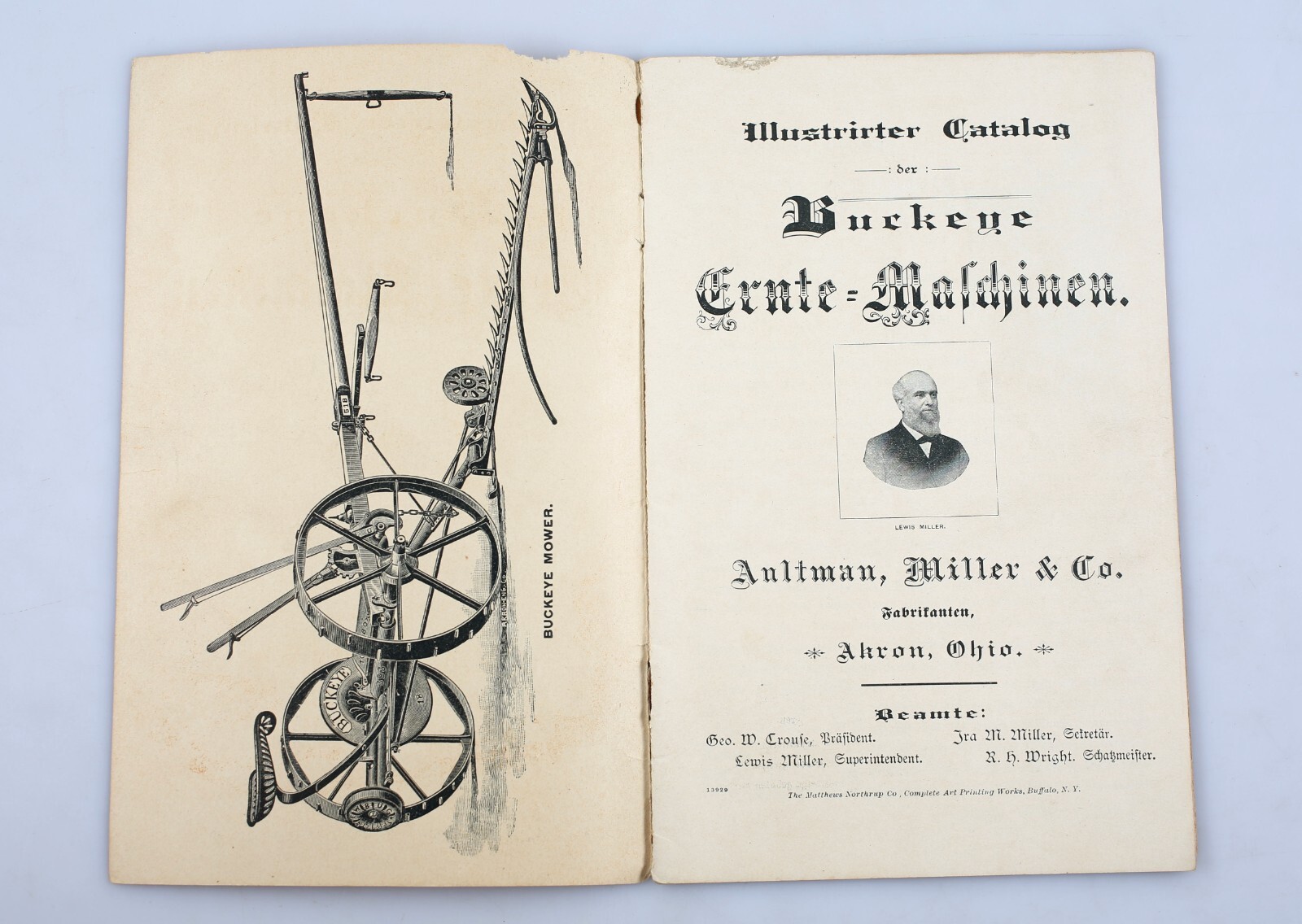 1892 Buckeye Binders Mowers Catalog Aultman Miller Co. Akron Ohio In German