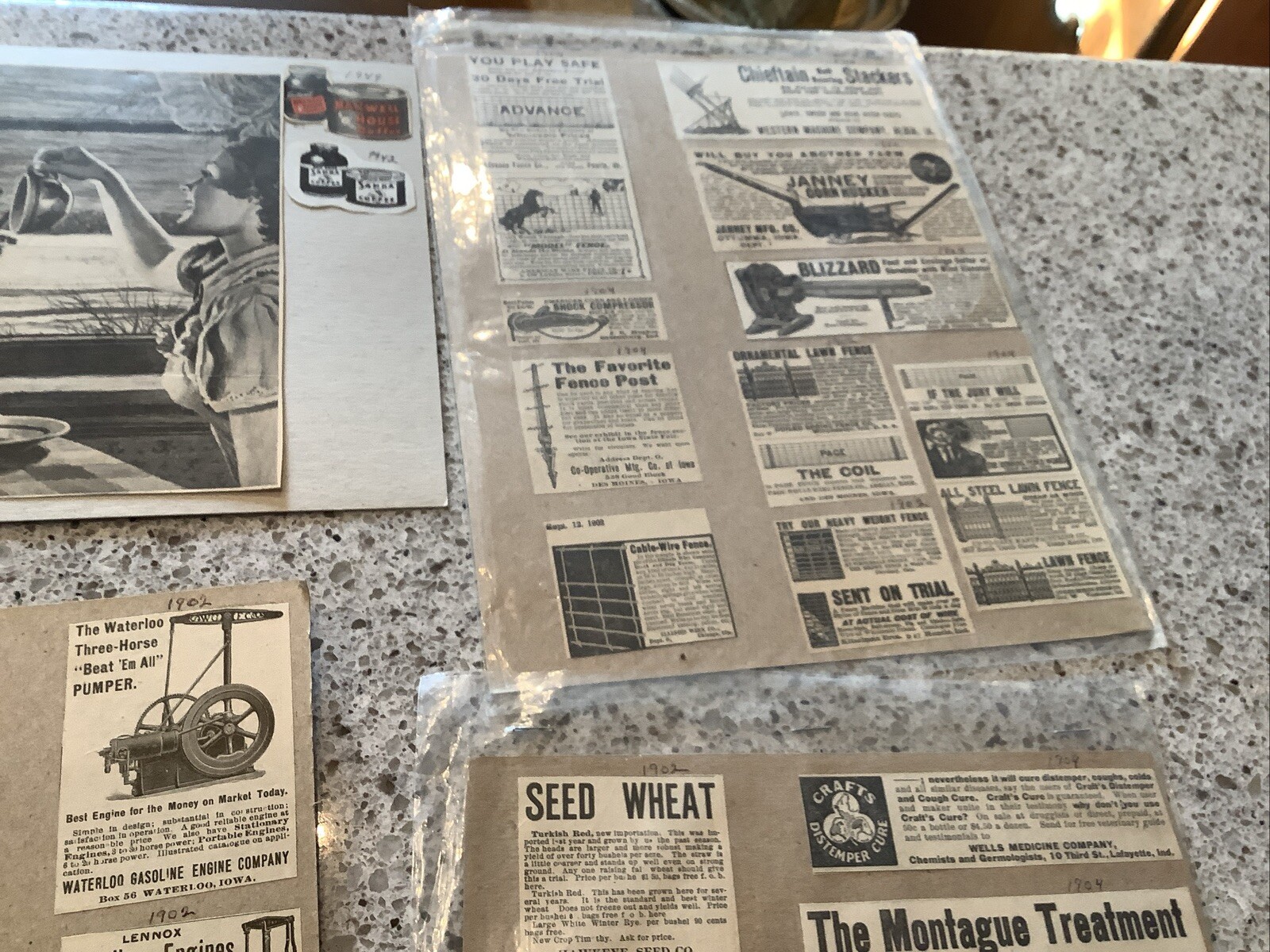 80+ B&W Print Magazine ads Farm Related 1900-10 Land Machinery Feed Gloves More